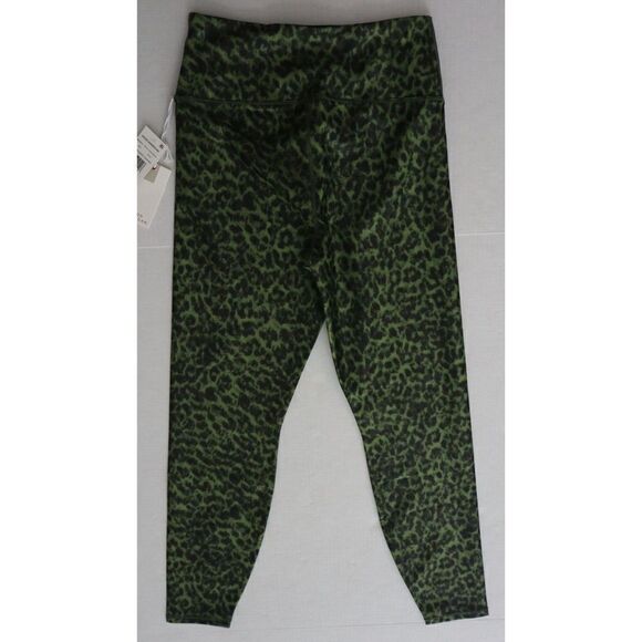 Good American GP0672 Women Sz 2 Pesto Green Leopard Core Power 7/8 Leggings $131 - Picture 2 of 7